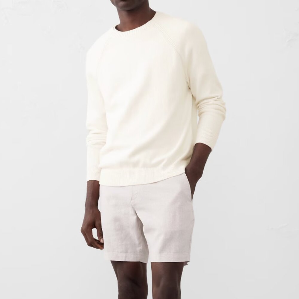 Men's Banana Republic Factory Soft Crew Neck Sweater, Snow Day, Large, NWT